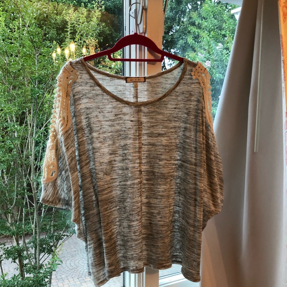 Cold Shoulder Gray Anthropologie Top